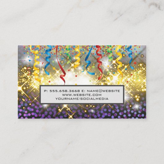 Confetti Gold Sparkle Shine Visitekaartje (Achterkant)