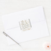 Confetti Gold Stippen en prachtige diamantharten Vierkante Sticker (Envelop)