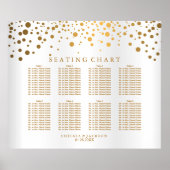 Confetti Gold Stippen en White Satin - Seating Cha Poster (Voorkant)