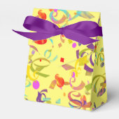 Confetti gooi stukken over een gele achtergrond bedankdoosjes (Voorkant Zijde)