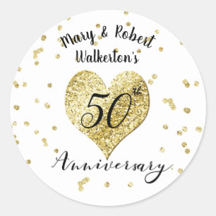 Confetti Goud - 50ste huwelijksverjaardag sticker