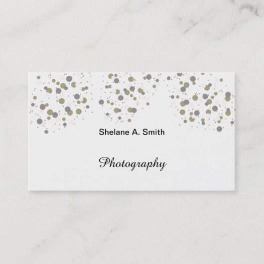 Confetti Goud Blush Moderne Stippen Visitekaartje (Voorkant)