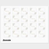 Confetti Goud Blush Stip Bedankt Vierkante Sticker (Vel)