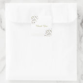 Confetti Goud Blush Stip Bedankt Vierkante Sticker (Tas)