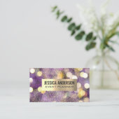 Confetti | Goud geborsteld metaal | Bokeh Zakelijk Visitekaartje (Staand voorkant)