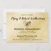 Confetti Goud - Uitnodiging 50-jarig Huwelijksjubi (Achterkant)