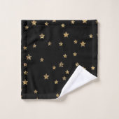 Confetti gouden sterren glitter shine elegant zwar bad handdoek (Wasdoekje)