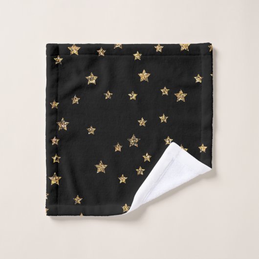 Confetti gouden sterren glitter shine elegant zwar bad handdoek (Wasdoekje)