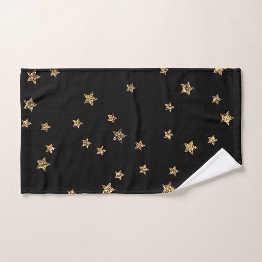 Confetti gouden sterren glitter shine elegant zwar bad handdoek (Handdoek)