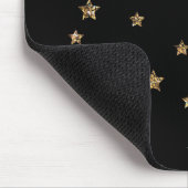 Confetti gouden sterren glitter shine elegant zwar muismat (Hoek)