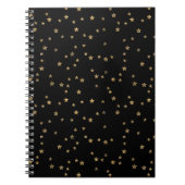 Confetti gouden sterren glitter shine elegant zwar notitieboek (Voorkant)