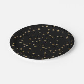 Confetti gouden sterren glitter shine elegant zwar papieren bordje (Gekanteld)
