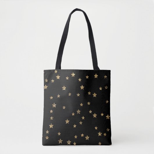Confetti gouden sterren glitter shine elegant zwar tote bag (Voorkant)
