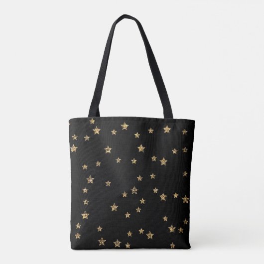Confetti gouden sterren glitter shine elegant zwar tote bag (Achterkant)