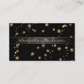Confetti gouden sterren glitter shine elegant zwar visitekaartje (Voorkant)