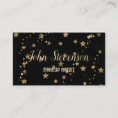 Confetti gouden sterren glitter shine elegant zwar visitekaartje (Voorkant)