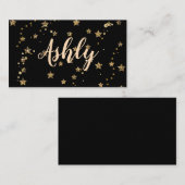 Confetti gouden sterren glitter shine elegant zwar visitekaartje (Voorkant / Achterkant)
