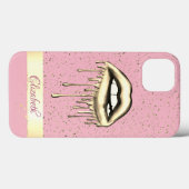 Confetti, Gouden Streep, Metallic Druppende Lippen Case-Mate iPhone Case (Achterkant (horizontaal))