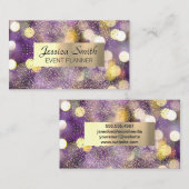 Confetti | Goudgeborsteld metaal | Bokeh Visitekaartje (Voorkant / Achterkant)