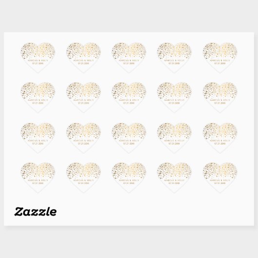 Confetti goudStippen | Weddenschap Hart Sticker (Vel)