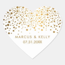 Confetti goudStippen | Weddenschap Hart Sticker