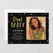 Confetti Graduation Party Invitation Briefkaart (Voorkant / Achterkant)