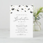 Confetti graduation party invitation kaart (Staand voorkant)