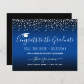 Confetti Graduation Party Save the Date Invitation (Voorkant / Achterkant)
