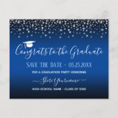 Confetti Graduation Party Save the Date Invitation (Voorkant)