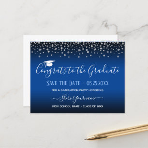 Confetti Graduation Party Save the Date Invitation Briefkaart