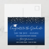 Confetti Graduation Party Save the Date Invitation Briefkaart (Voorkant / Achterkant)