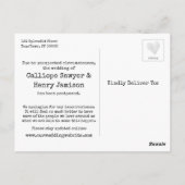 Confetti & Grunge Roze Sassy Uitgestelde Bruiloft Briefkaart (Achterkant)