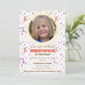 Confetti & Gummies Birthday Uitnodiging (Staand voorkant)