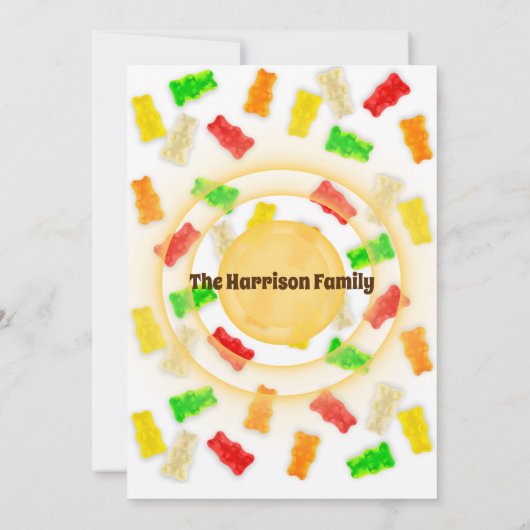 Confetti & Gummies Birthday Uitnodiging (Achterkant)