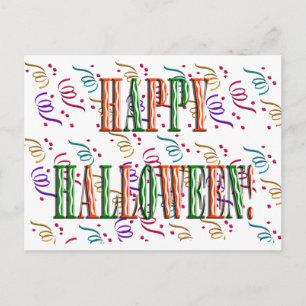 Confetti & Halloween Festival Tekst Ansichtkaart Briefkaart