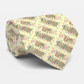 Confetti & Halloween Festival Text Necktie Stropdas (Opgerold)