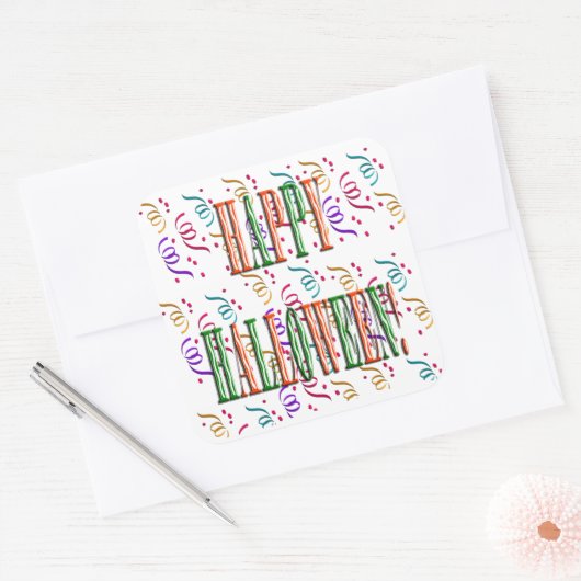 Confetti & Halloween Festival Text Sticker (Envelop)