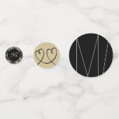 Confetti-handdoeken van goud en zwart confetti (Achterkanten)