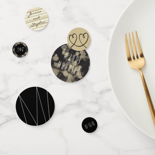 Confetti-handdoeken van goud en zwart confetti (Groep)