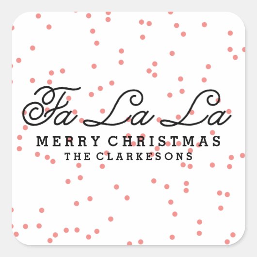 CONFETTI | HANDSCHRIFTELIJKE HOLIDAY ENVELOPE SEAL VIERKANTE STICKER (Voorkant)