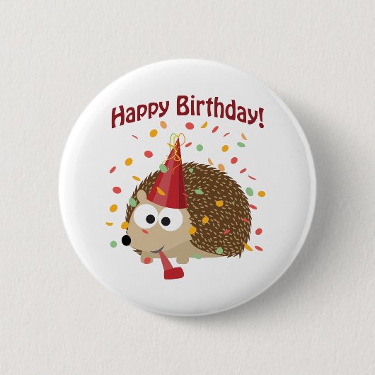 Confetti Happy Birthday Hedegel Ronde Button 5,7 Cm (Voorkant)