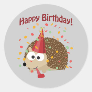 Confetti Happy Birthday Hedegel Ronde Sticker