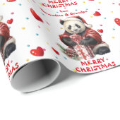Confetti Hart Panda Beer Kleinkinderen Kerst Cadeaupapier (Rol Hoek)