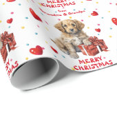 Confetti hart puppy hond kleinkinderen kerst cadeaupapier (Rol Hoek)
