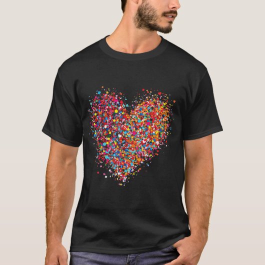 Confetti Hart Valentijnsdag voor Vrouwen Tiener Me T-shirt (Voorkant)