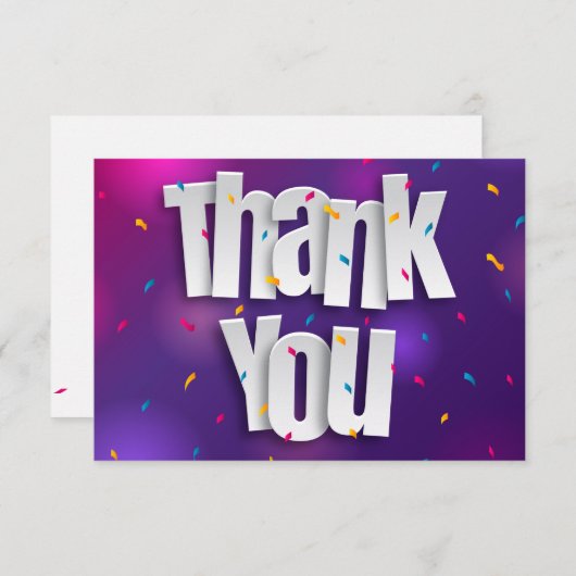 Confetti - Hartelijk dank - Kaart (Voorkant / Achterkant)