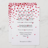 Confetti harten bruiloft kaart (Voorkant / Achterkant)