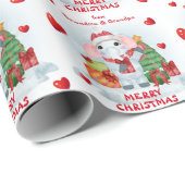 Confetti Heart Cute Elephant kleinkinderen Kerstmi Cadeaupapier (Rol Hoek)