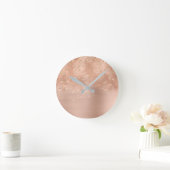 Confetti Heart Spark Glitter Roos Gold Blush Roze Ronde Klok (Huis)