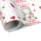 Confetti Heart Unicorn kleinkinderen Kerstmis Cadeaupapier (Rol Hoek)